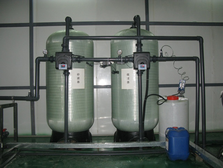Granular activated carbon filter in water treatment plant